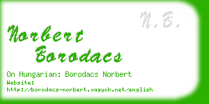 norbert borodacs business card